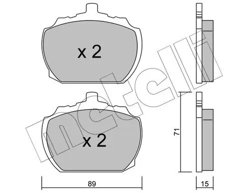 Bremsbelagsatz, Scheibenbremse Vorderachse METELLI 22-0678-0 Bild Bremsbelagsatz, Scheibenbremse Vorderachse METELLI 22-0678-0