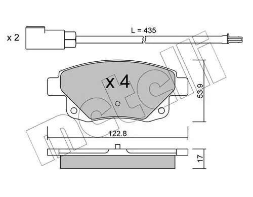 Bremsbelagsatz, Scheibenbremse Hinterachse METELLI 22-0681-0