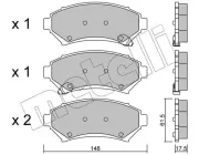 Bremsbelagsatz, Scheibenbremse Vorderachse METELLI 22-0696-0