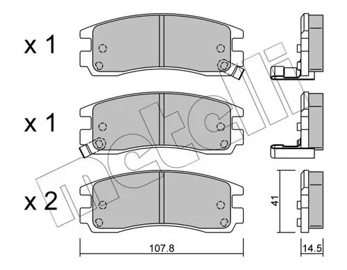 Bremsbelagsatz, Scheibenbremse Hinterachse METELLI 22-0697-0
