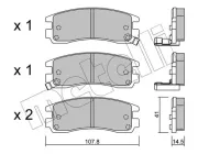 Bremsbelagsatz, Scheibenbremse Hinterachse METELLI 22-0697-0