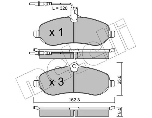 Bremsbelagsatz, Scheibenbremse Vorderachse METELLI 22-0707-0 Bild Bremsbelagsatz, Scheibenbremse Vorderachse METELLI 22-0707-0