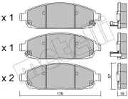 Bremsbelagsatz, Scheibenbremse Vorderachse METELLI 22-0719-0