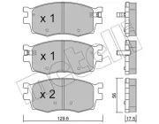 Bremsbelagsatz, Scheibenbremse Vorderachse METELLI 22-0724-0