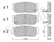 Bremsbelagsatz, Scheibenbremse Hinterachse METELLI 22-0727-0