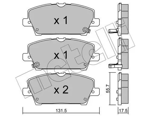 Bremsbelagsatz, Scheibenbremse Vorderachse METELLI 22-0728-0
