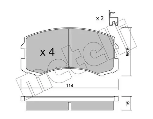 Bremsbelagsatz, Scheibenbremse Vorderachse METELLI 22-0736-0