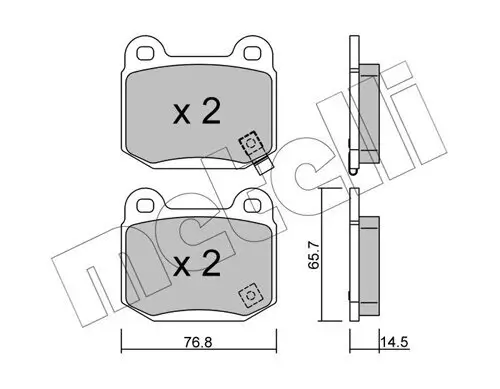 Bremsbelagsatz, Scheibenbremse Hinterachse METELLI 22-0739-0