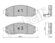 Bremsbelagsatz, Scheibenbremse Vorderachse METELLI 22-0743-0