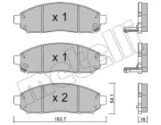 Bremsbelagsatz, Scheibenbremse Vorderachse METELLI 22-0743-1