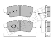 Bremsbelagsatz, Scheibenbremse Hinterachse METELLI 22-0744-0