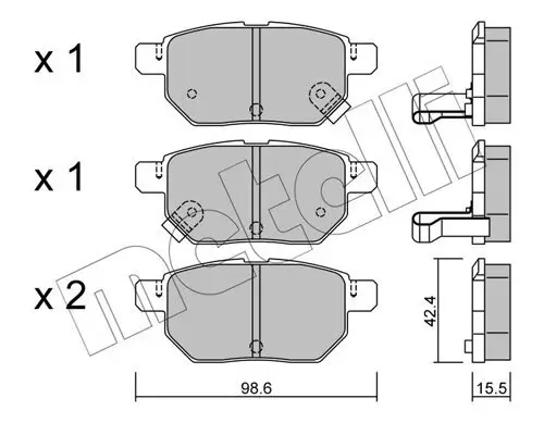 Bremsbelagsatz, Scheibenbremse METELLI 22-0746-0