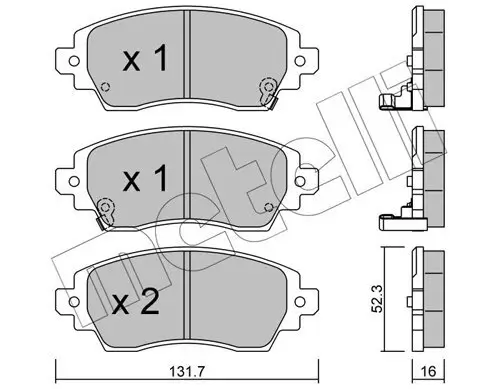 Bremsbelagsatz, Scheibenbremse Vorderachse METELLI 22-0750-0