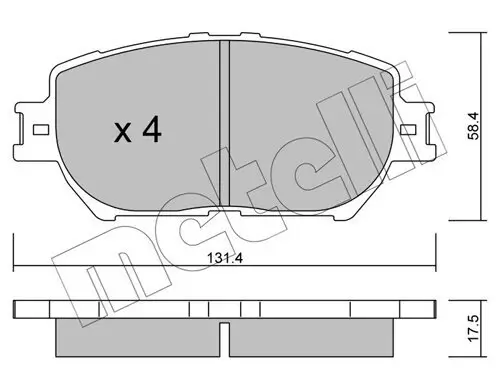 Bremsbelagsatz, Scheibenbremse Vorderachse METELLI 22-0751-0