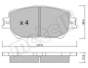 Bremsbelagsatz, Scheibenbremse Vorderachse METELLI 22-0751-0