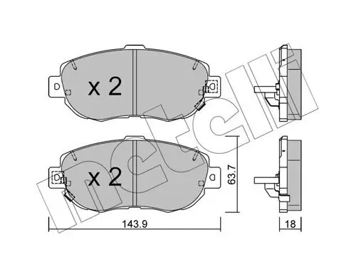 Bremsbelagsatz, Scheibenbremse METELLI 22-0756-0 Bild Bremsbelagsatz, Scheibenbremse METELLI 22-0756-0