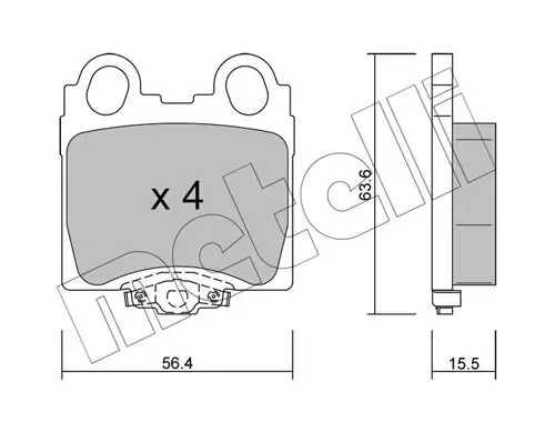 Bremsbelagsatz, Scheibenbremse Hinterachse METELLI 22-0758-0 Bild Bremsbelagsatz, Scheibenbremse Hinterachse METELLI 22-0758-0