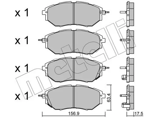 Bremsbelagsatz, Scheibenbremse Vorderachse METELLI 22-0763-0