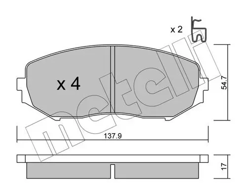 Bremsbelagsatz, Scheibenbremse Vorderachse METELLI 22-0766-0