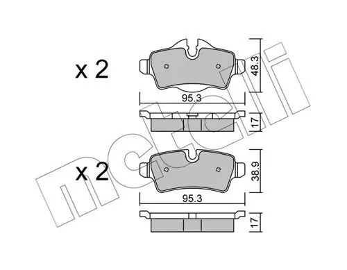 Bremsbelagsatz, Scheibenbremse Hinterachse METELLI 22-0769-0 Bild Bremsbelagsatz, Scheibenbremse Hinterachse METELLI 22-0769-0