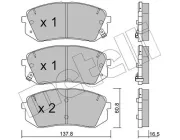 Bremsbelagsatz, Scheibenbremse Vorderachse METELLI 22-0783-0