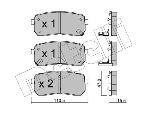 Bremsbelagsatz, Scheibenbremse METELLI 22-0786-0