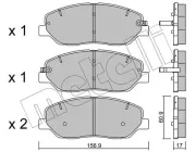 Bremsbelagsatz, Scheibenbremse Vorderachse METELLI 22-0787-0