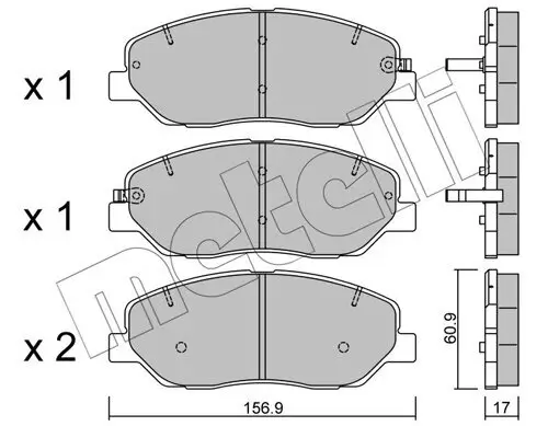 Bremsbelagsatz, Scheibenbremse Vorderachse METELLI 22-0787-0 Bild Bremsbelagsatz, Scheibenbremse Vorderachse METELLI 22-0787-0