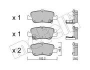 Bremsbelagsatz, Scheibenbremse Hinterachse METELLI 22-0796-0