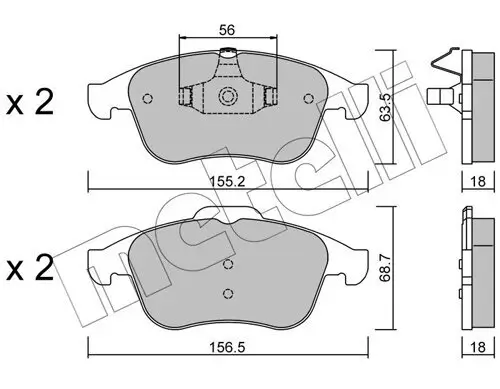 Bremsbelagsatz, Scheibenbremse Vorderachse METELLI 22-0803-1