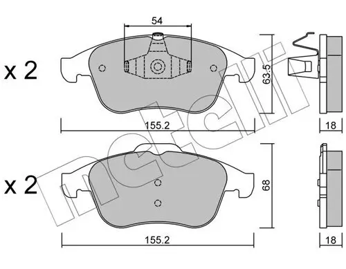 Bremsbelagsatz, Scheibenbremse Vorderachse METELLI 22-0803-2