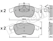 Bremsbelagsatz, Scheibenbremse Vorderachse METELLI 22-0803-2