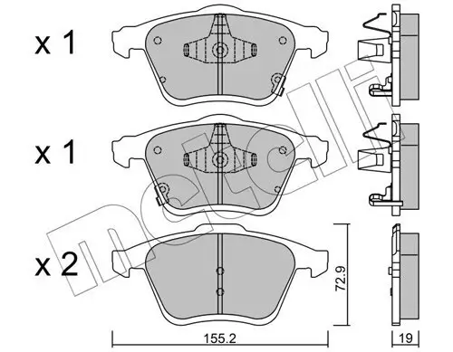 Bremsbelagsatz, Scheibenbremse Vorderachse METELLI 22-0805-0