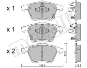 Bremsbelagsatz, Scheibenbremse Vorderachse METELLI 22-0805-0