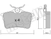 Bremsbelagsatz, Scheibenbremse Hinterachse METELLI 22-0816-0