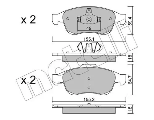 Bremsbelagsatz, Scheibenbremse METELLI 22-0817-0