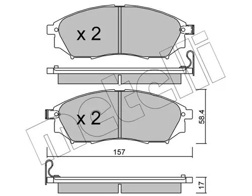 Bremsbelagsatz, Scheibenbremse Vorderachse METELLI 22-0819-0