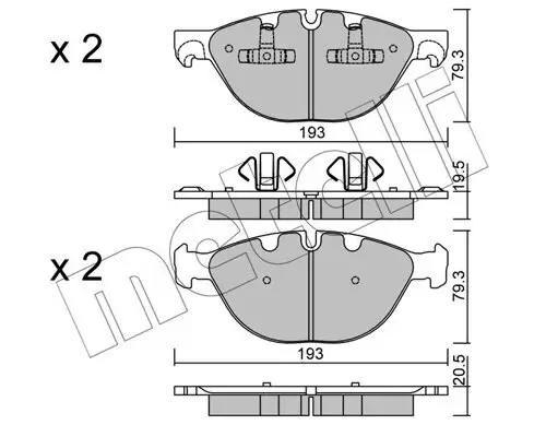 Bremsbelagsatz, Scheibenbremse Vorderachse METELLI 22-0823-0