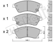 Bremsbelagsatz, Scheibenbremse METELLI 22-0838-0