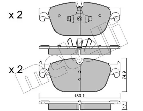 Bremsbelagsatz, Scheibenbremse Vorderachse METELLI 22-0854-0 Bild Bremsbelagsatz, Scheibenbremse Vorderachse METELLI 22-0854-0