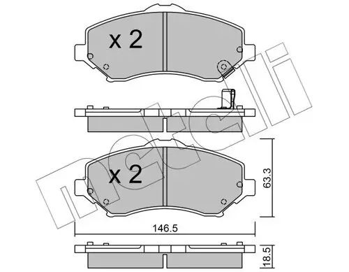 Bremsbelagsatz, Scheibenbremse Vorderachse METELLI 22-0862-1 Bild Bremsbelagsatz, Scheibenbremse Vorderachse METELLI 22-0862-1
