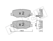 Bremsbelagsatz, Scheibenbremse Hinterachse METELLI 22-0863-0