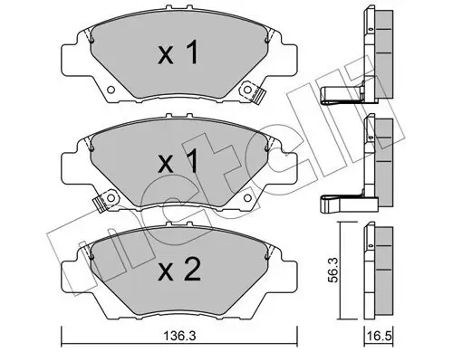 Bremsbelagsatz, Scheibenbremse Vorderachse METELLI 22-0865-0