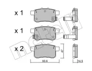Bremsbelagsatz, Scheibenbremse Hinterachse METELLI 22-0868-0