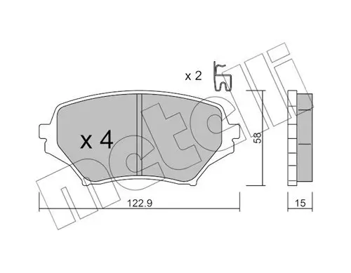 Bremsbelagsatz, Scheibenbremse Vorderachse METELLI 22-0870-0