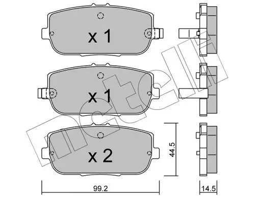 Bremsbelagsatz, Scheibenbremse Hinterachse METELLI 22-0871-0