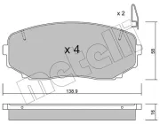 Bremsbelagsatz, Scheibenbremse Vorderachse METELLI 22-0872-1