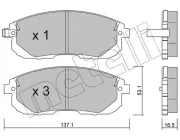 Bremsbelagsatz, Scheibenbremse Vorderachse METELLI 22-0876-0