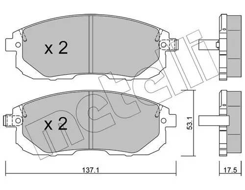 Bremsbelagsatz, Scheibenbremse Vorderachse METELLI 22-0876-1 Bild Bremsbelagsatz, Scheibenbremse Vorderachse METELLI 22-0876-1