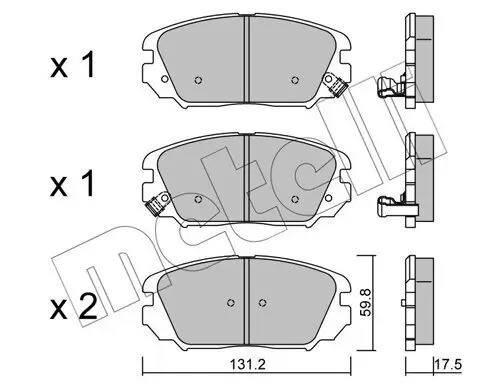 Bremsbelagsatz, Scheibenbremse Vorderachse METELLI 22-0885-0